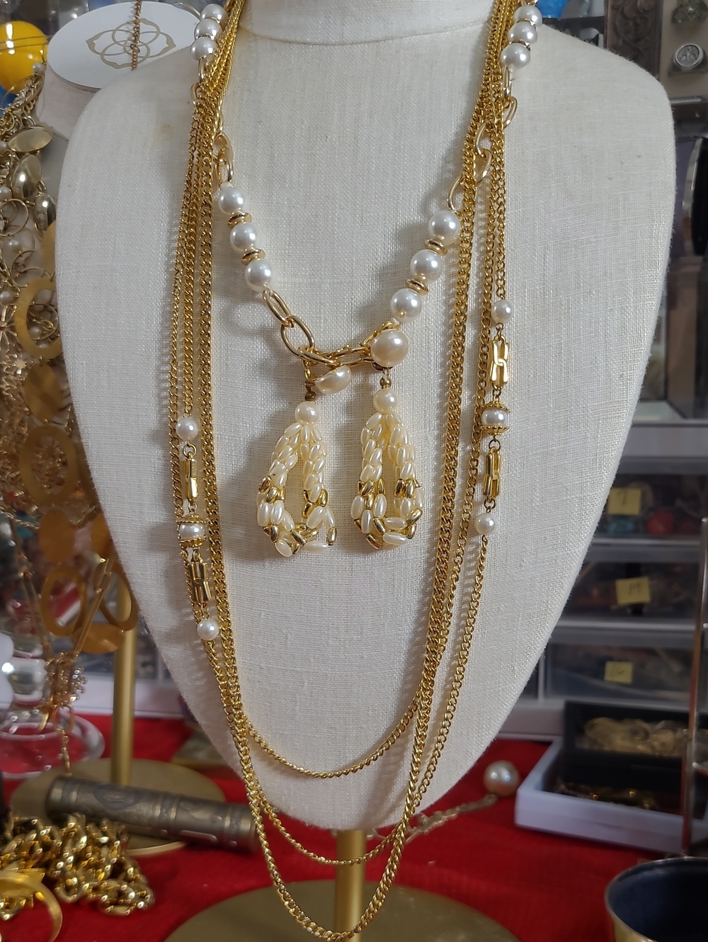 Goldtone Necklaces With Earrings